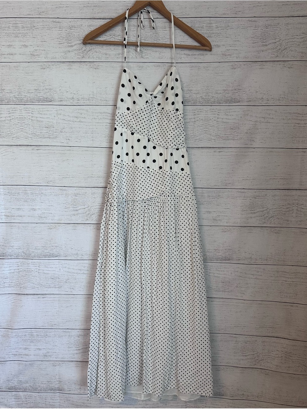 Princess Polly Marguerite Halter Maxi Dress White Polka Dot. - Picture 4 of 11